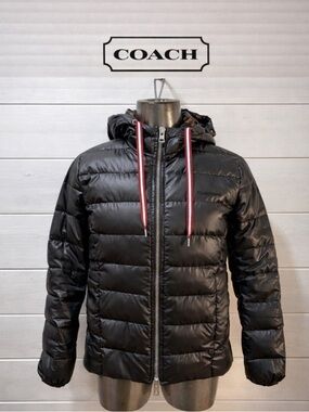 COACH Black Down Puffer Jacket – XS